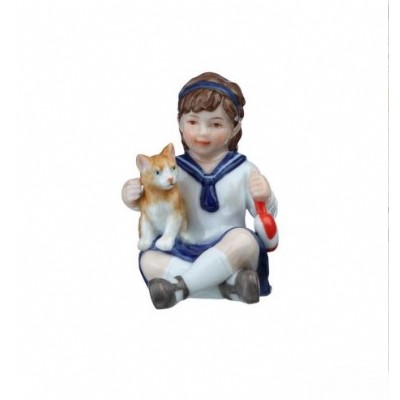 figurina anna e il gattino in porcellana royal copenhagen